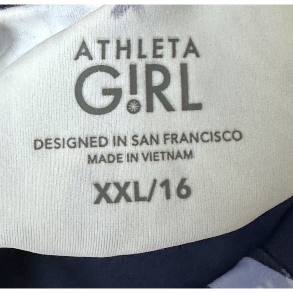 Athleta Girls Swim Palm Oasis Rash Guard Short Sleeve Top Size XXL 16 Beach - Picture 3 of 5